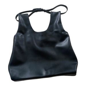 Faux leather shoulder bag